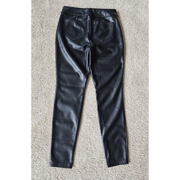 SO Leggings Womens High Rise Skinny Leg Pockets Medium 100% Polyester Pleather - Picture 2 of 6